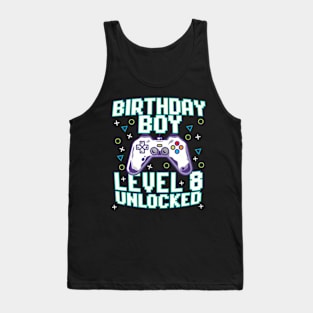 8th Birthday  Video Gamer Gaming 8 Years Old Bday Tank Top